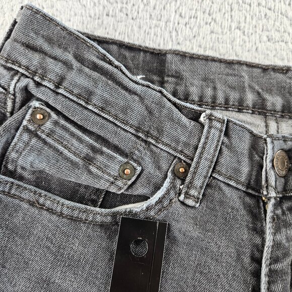 Levis Jeans Mens 29x30 Black 505 Straight Leg Distressed Denim Classic - Picture 4 of 16